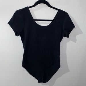 Macys Ultra Flirt Black Scoop Neck Short Sleeve Bodysuit Medium Women Juniors